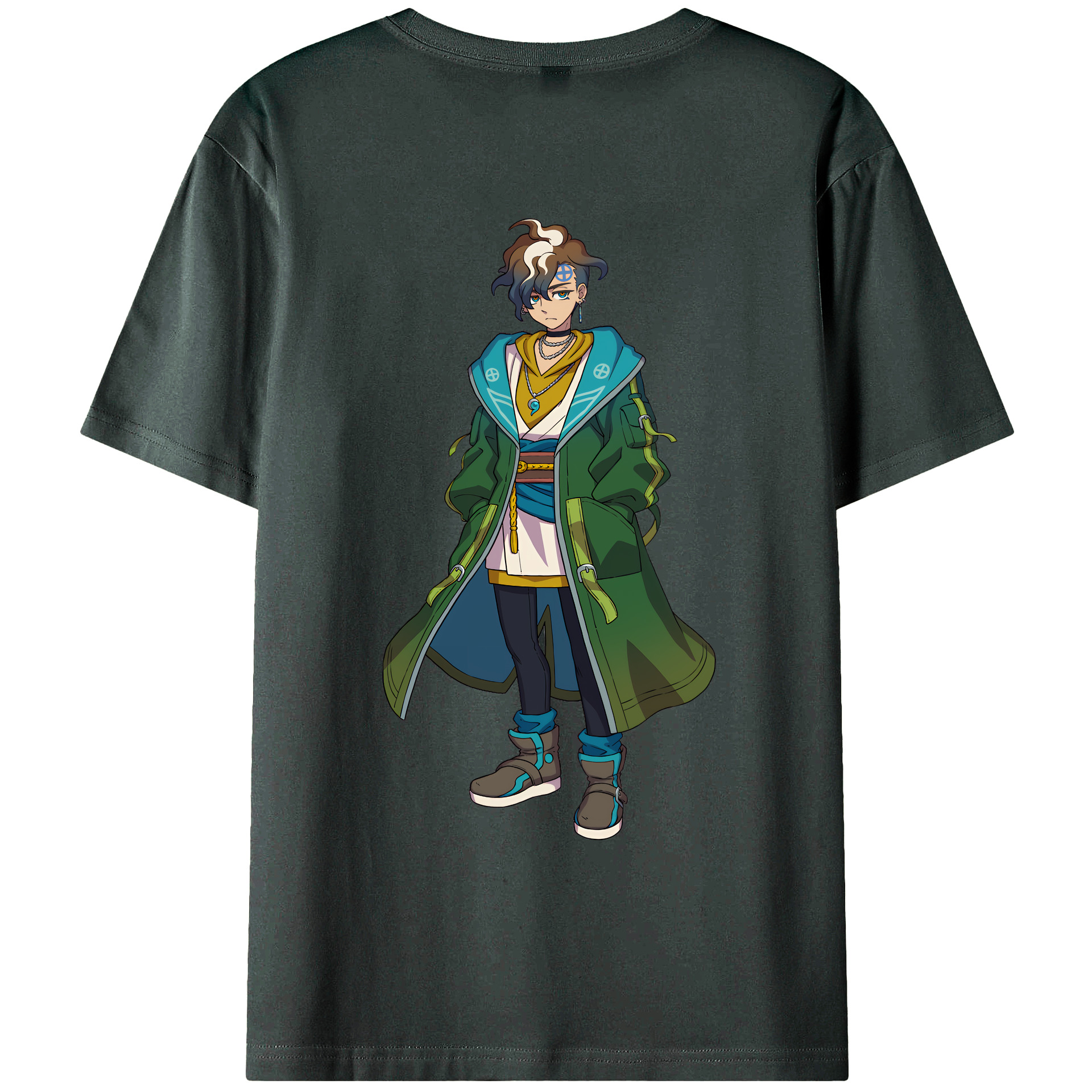 （画像用） 妖怪ウォッチ Yo-kai Watch 綿100％ メンズ半袖Tシャツ（バックプリント） 通気性